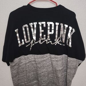 Victoria's Secret Black and Gray Short Sleeve Tee